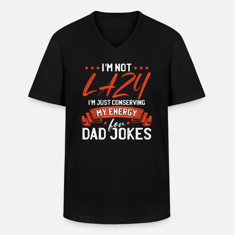 Papa-Witze - Männer-T-Shirt mit V-Ausschnitt - Schwarz