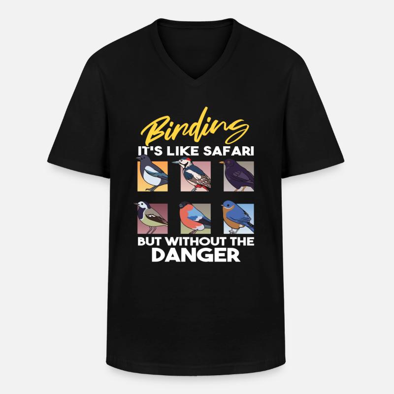 Vogelbeobachtung - Männer-T-Shirt mit V-Ausschnitt - Schwarz