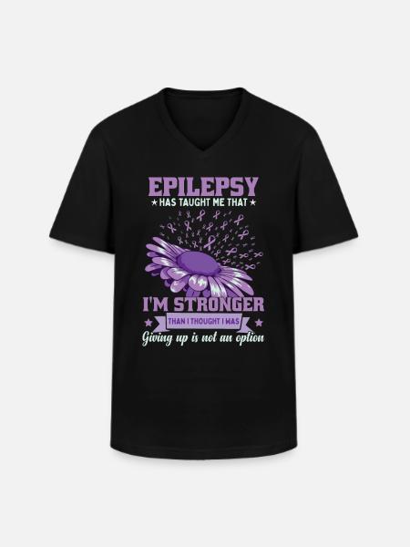Epilepsy Fighter - Men's V-Neck T-Shirt - black