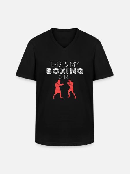 Boxen Shirt - Männer-T-Shirt mit V-Ausschnitt - Schwarz