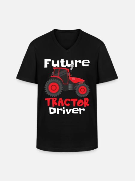 Future Tractor Driver - Men's V-Neck T-Shirt - black