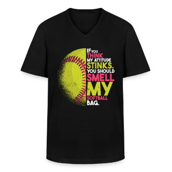 Lustiger Softball-Liebhaber - Männer-T-Shirt mit V-Ausschnitt - Schwarz - Vorne - AI Model Male 178 dark (178cm)
