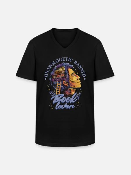 Unapologetic Banned Book Lover - Men's V-Neck T-Shirt - black