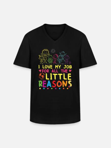 Cute Teaching - Men's V-Neck T-Shirt - black