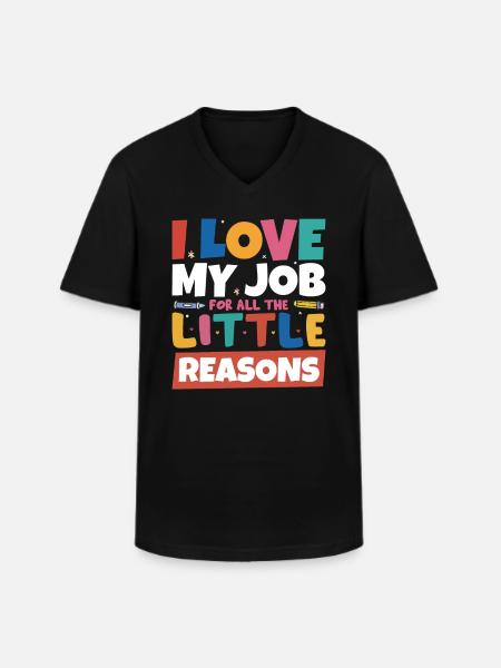 Professeur d’école mignon - T-shirt col V Homme - noir