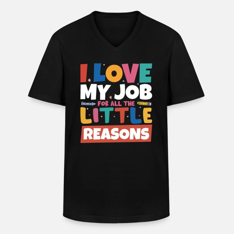 Professeur d’école mignon - T-shirt col V Homme - noir