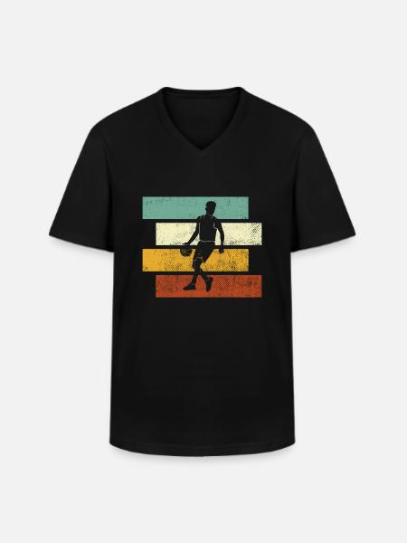 Basketball Retro - Men's V-Neck T-Shirt - black