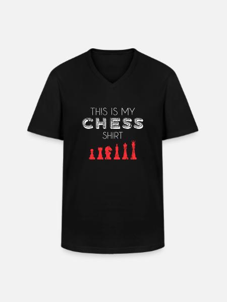 Chemise d’échecs - T-shirt col V Homme - noir