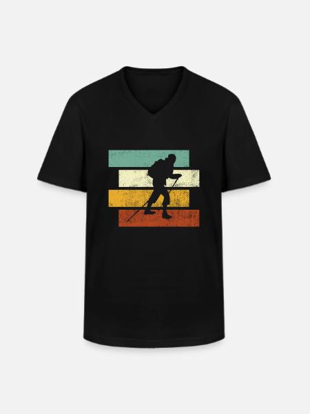 Mountaineering Retro - Men's V-Neck T-Shirt - black
