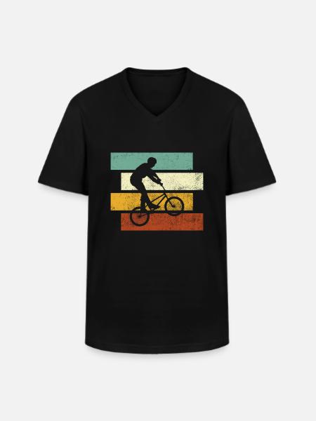 BMX retro - Men's V-Neck T-Shirt - black
