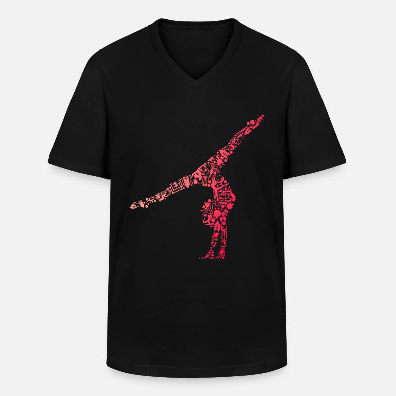 Turnerin - Männer-T-Shirt mit V-Ausschnitt - Schwarz