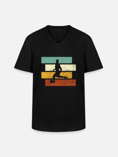 Fußball Retro - Männer-T-Shirt mit V-Ausschnitt - Schwarz