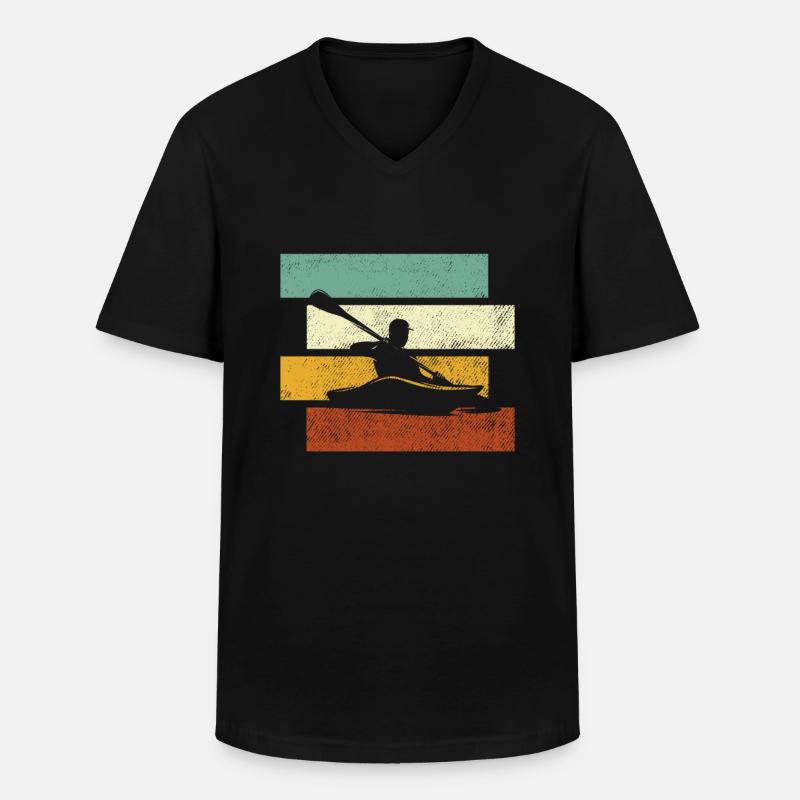 Kanu Retro - Männer-T-Shirt mit V-Ausschnitt - Schwarz
