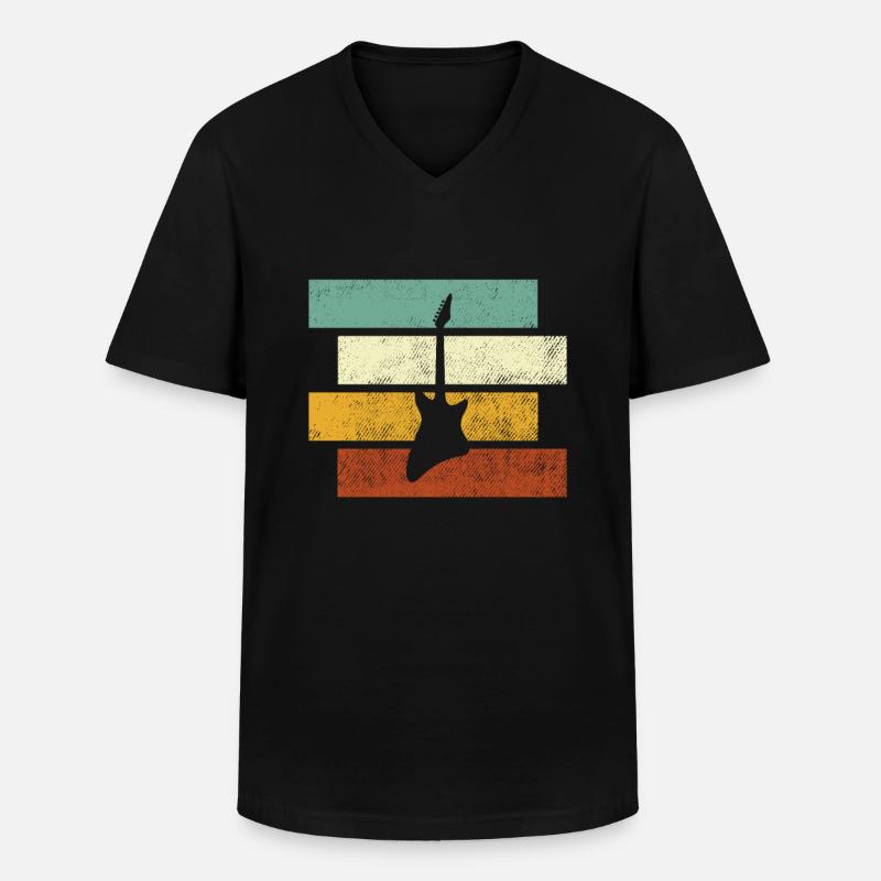 Rock Retro - Männer-T-Shirt mit V-Ausschnitt - Schwarz