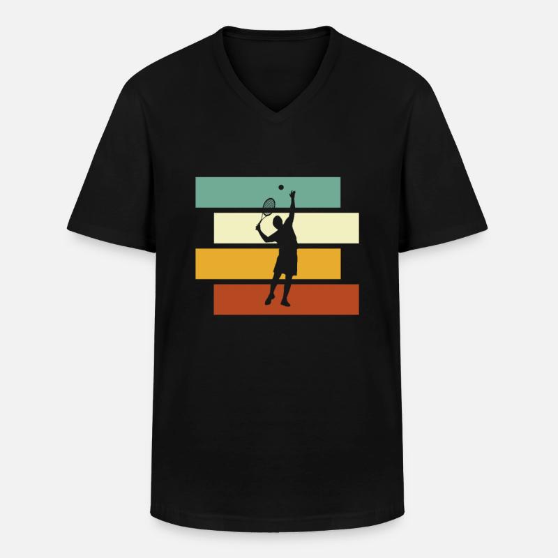 Tennis Retro - Männer-T-Shirt mit V-Ausschnitt - Schwarz