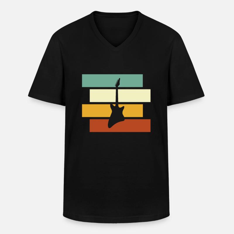 Rock Retro - Männer-T-Shirt mit V-Ausschnitt - Schwarz