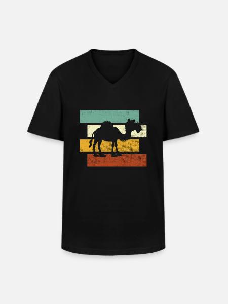 Camel Retro - Men's V-Neck T-Shirt - black