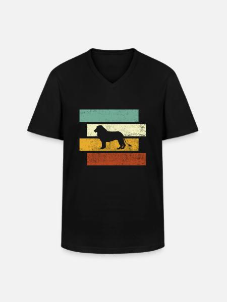 Lion Retro - Men's V-Neck T-Shirt - black