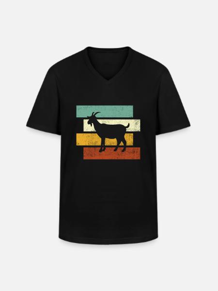 Goat Retro - Men's V-Neck T-Shirt - black