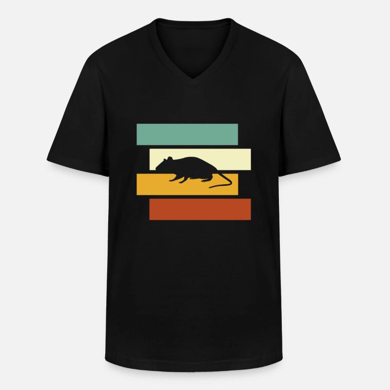 Maus Retro - Männer-T-Shirt mit V-Ausschnitt - Schwarz