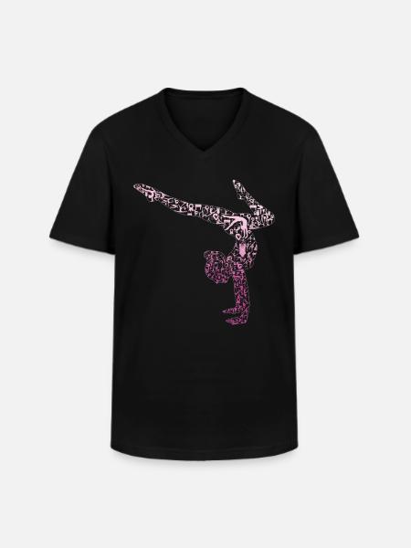 Rhythmic artistic gymnastics - Men's V-Neck T-Shirt - black