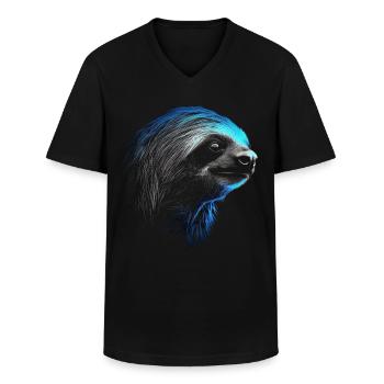 Paresseux Animal Gift Animal Motif Animal Lover - T-shirt col V Homme - noir - Devant - AI Model Male 178 dark (178cm)