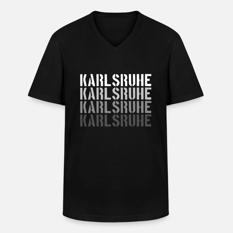Karlsruhe - Männer-T-Shirt mit V-Ausschnitt - Schwarz