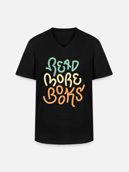 Read more books - Men's V-Neck T-Shirt - black