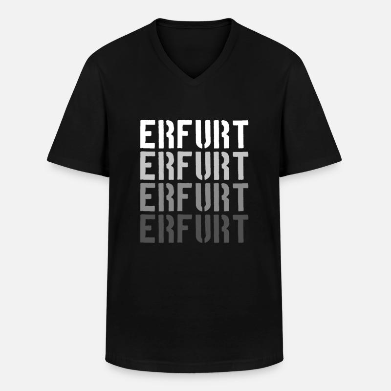 Erfurt - Männer-T-Shirt mit V-Ausschnitt - Schwarz