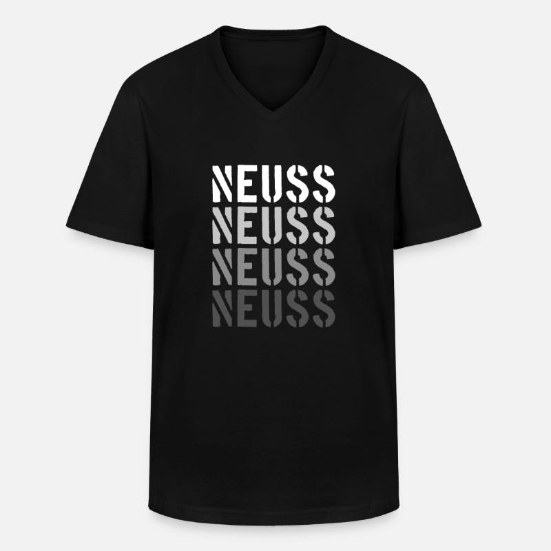 Neuss - Männer-T-Shirt mit V-Ausschnitt - Schwarz
