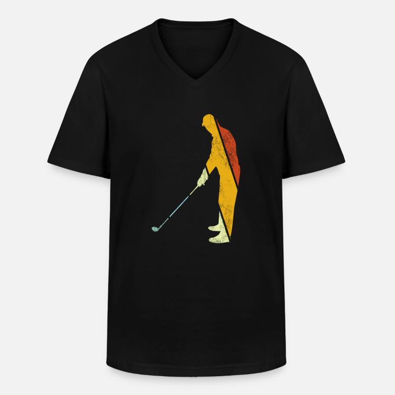 Golf Retro - Männer-T-Shirt mit V-Ausschnitt - Schwarz