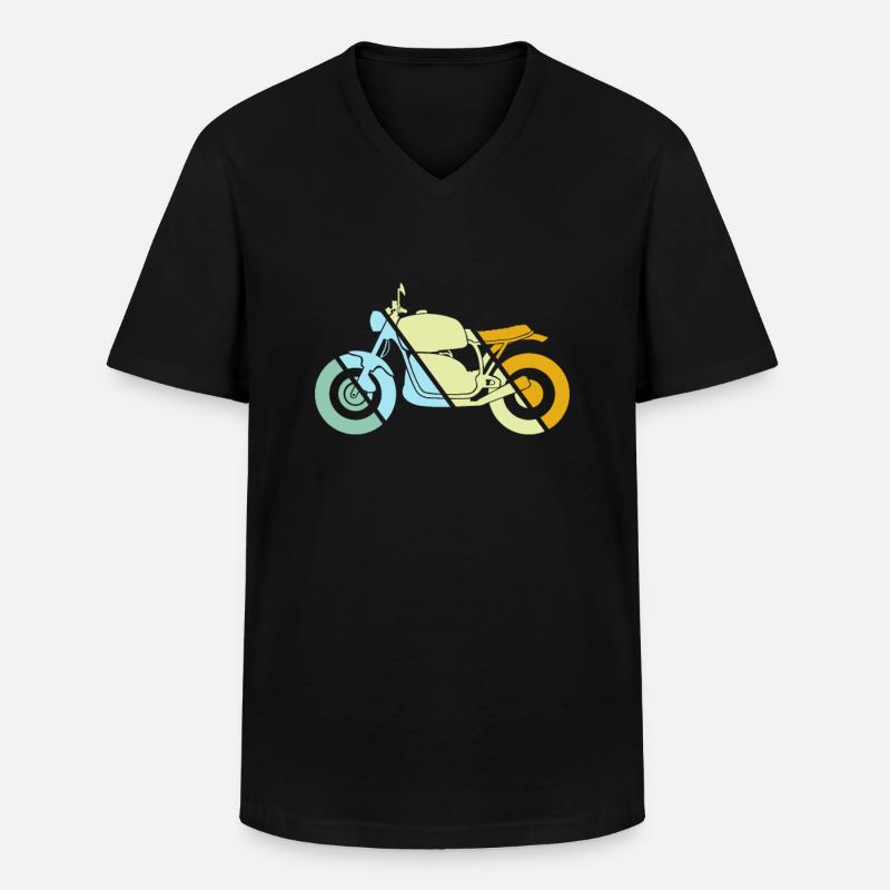 Motorrad Retro - Männer-T-Shirt mit V-Ausschnitt - Schwarz