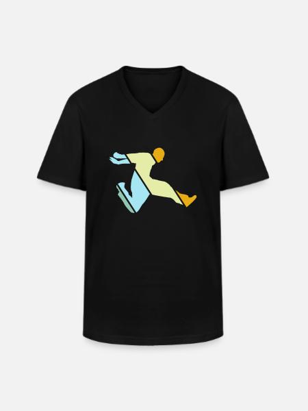 Parkour Retro - Men's V-Neck T-Shirt - black