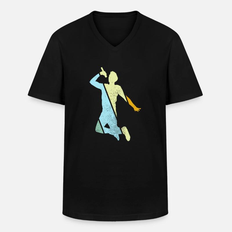 Singen Retro - Männer-T-Shirt mit V-Ausschnitt - Schwarz