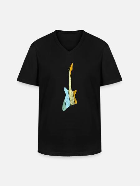 Electric Guitar Retro - Men's V-Neck T-Shirt - black