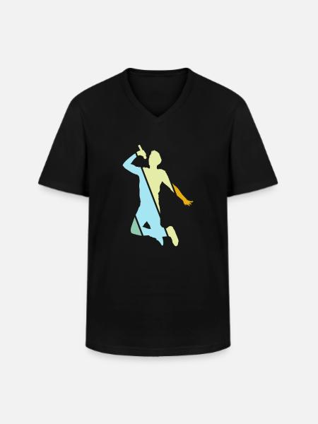 Singing Retro - Men's V-Neck T-Shirt - black