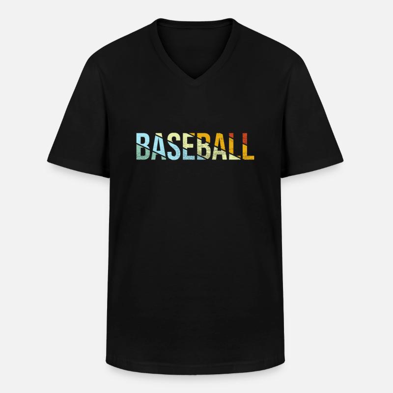 Baseball Retro - Männer-T-Shirt mit V-Ausschnitt - Schwarz