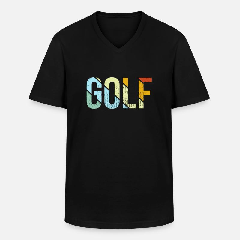 Golf Retro - Männer-T-Shirt mit V-Ausschnitt - Schwarz