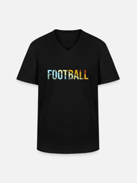 Football Rétro - T-shirt col V Homme - noir