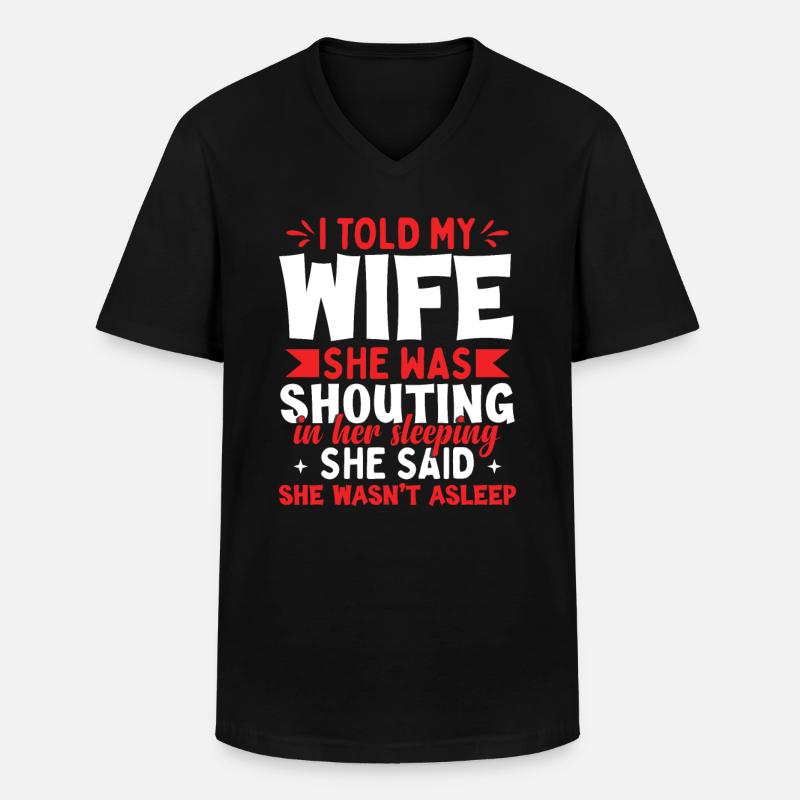 Ehemann Ehefrau Witz Lustig - Männer-T-Shirt mit V-Ausschnitt - Schwarz