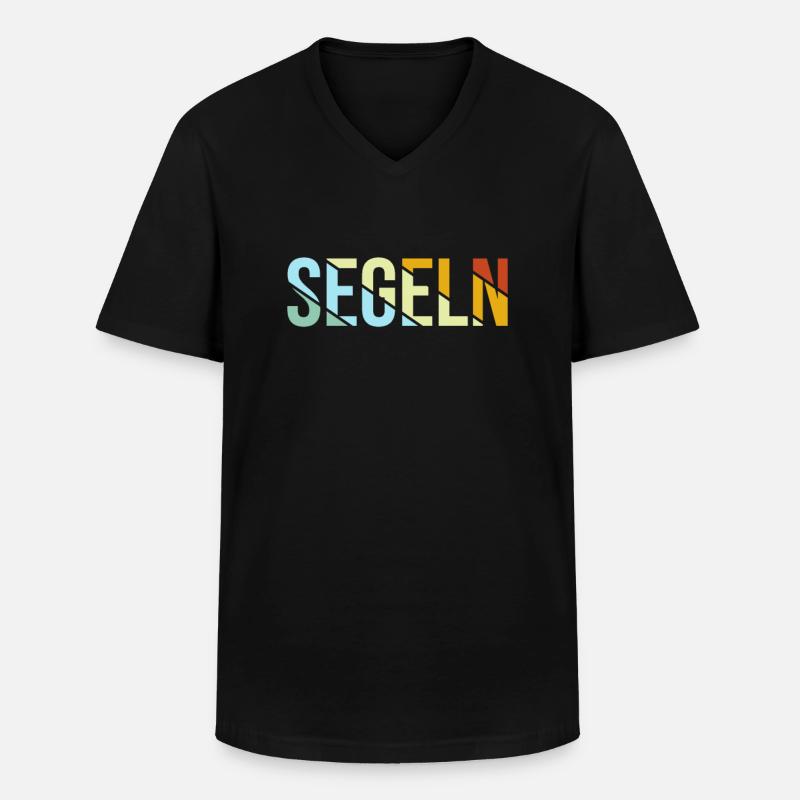 Segeln Retro - Männer-T-Shirt mit V-Ausschnitt - Schwarz