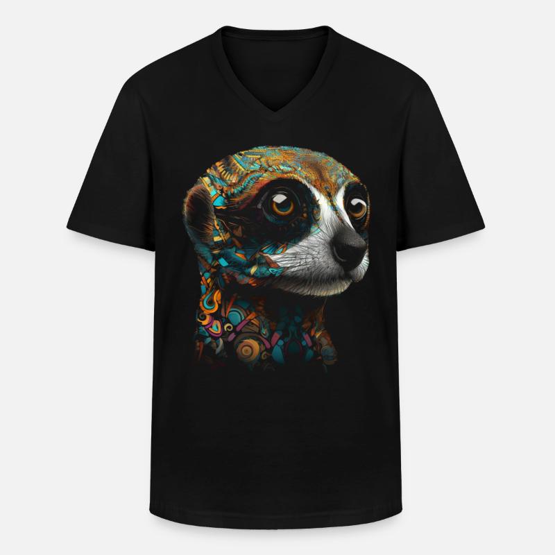 Erdmännchen Geschenk Tier Tiermotiv - Männer-T-Shirt mit V-Ausschnitt - Schwarz