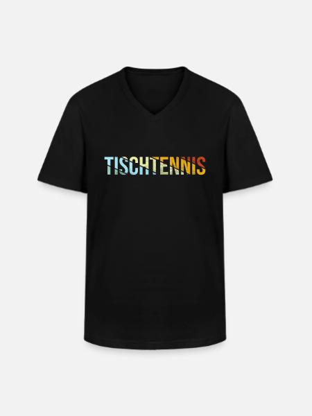 Tennis de Table Rétro - T-shirt col V Homme - noir