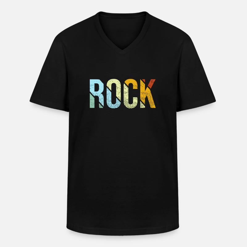 Rock Retro - Männer-T-Shirt mit V-Ausschnitt - Schwarz