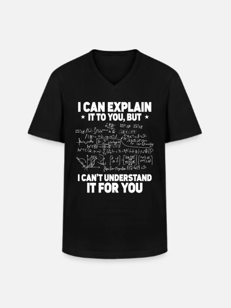 Funny Math Teacher Quote - Men's V-Neck T-Shirt - black