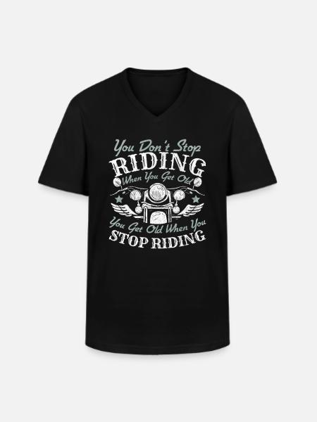 Grandpa Motorcycle Biker - Men's V-Neck T-Shirt - black