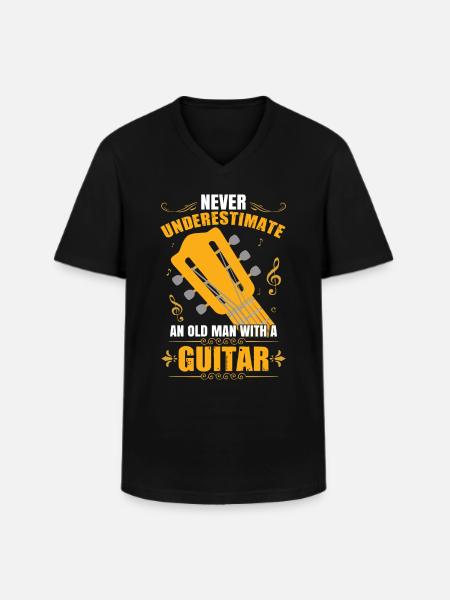 Guitar Love Guitarist - Men's V-Neck T-Shirt - black