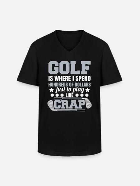 Golf Funny Humor - Men's V-Neck T-Shirt - black