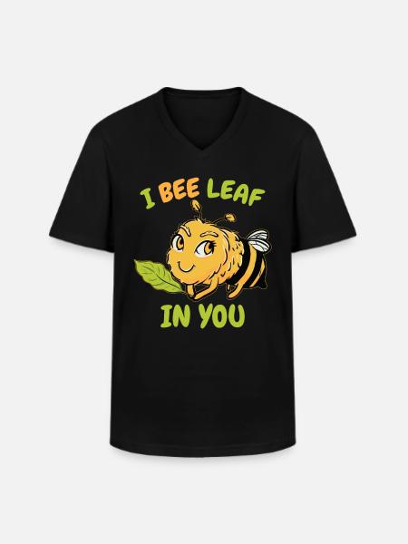 I Bee Leaf In You - Men's V-Neck T-Shirt - black