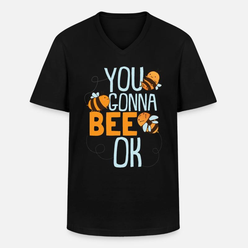 Du gehst zu Bee Ok - Männer-T-Shirt mit V-Ausschnitt - Schwarz